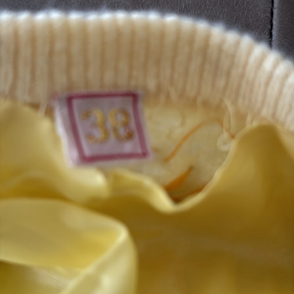 Vintage Butter Yellow & Gold Beaded Pearl Button Soft Cardigan Size XS/S - Picture 4 of 11